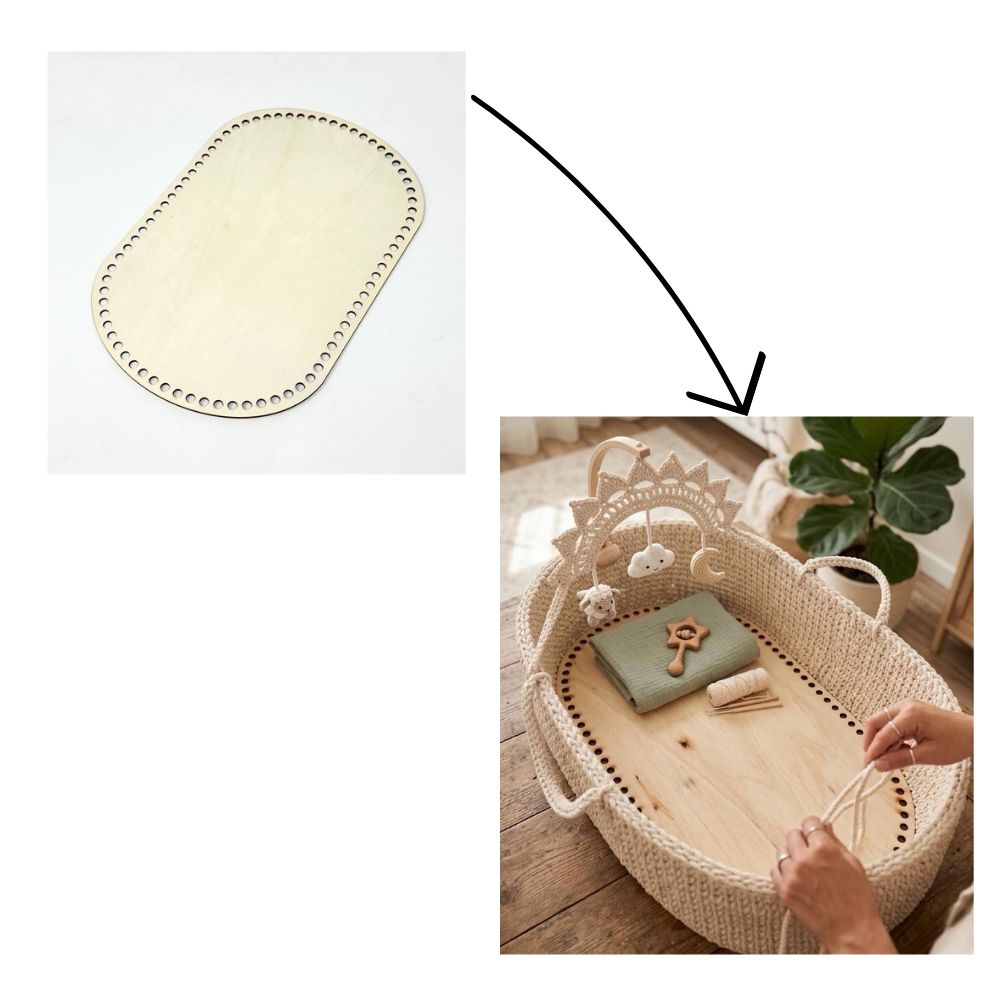 Pre-drilled wooden base for cradle or dog bed 75x40 cm Item L28