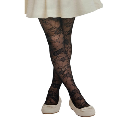 Collant moda effetto pizzo floreal bimba paia 4