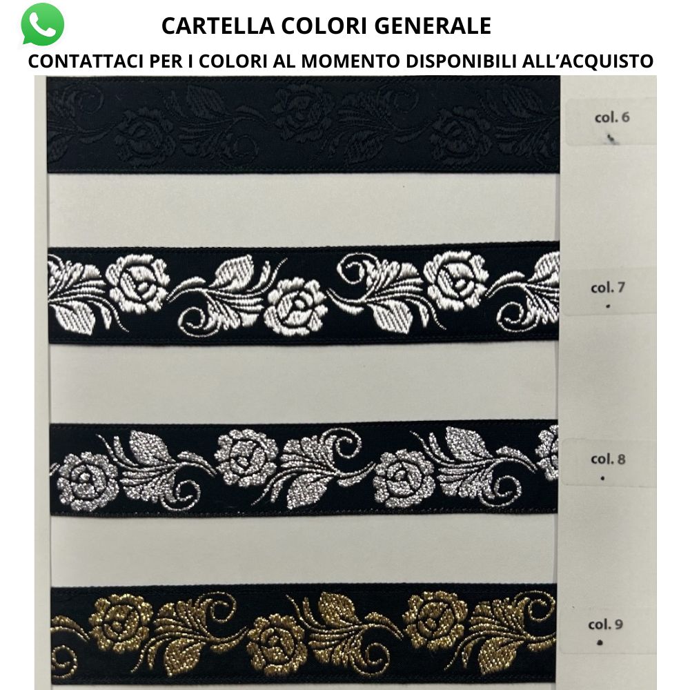 Nastro jacquard motivo Floreale H mm 30 articolo 710 metri 10