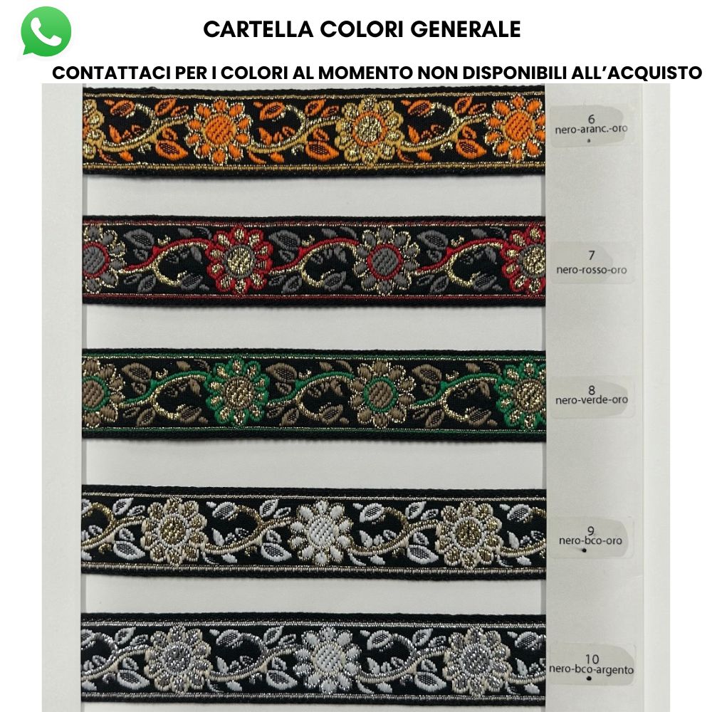Nastro jacquard motivo Floreale multicolor H mm 30 articolo 680 metri 10