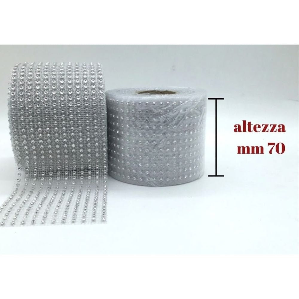 Lux polka dot tulle ribbon h 70 mm item J860/70 50 meters