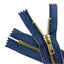 14cm brass zipper for jeans, 4mm chain, item 1183/1/14
