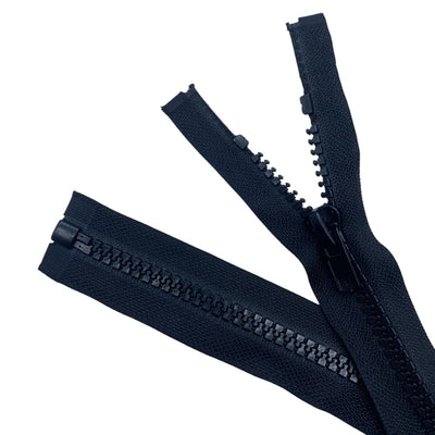 Cerniera lampo spessa carro 80 cm divisibile catena plastica 8 mm articolo 1184/8/80