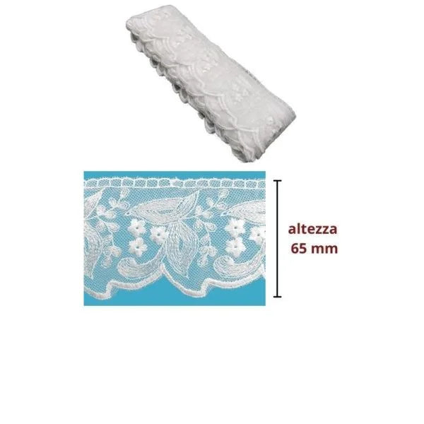 100% polyester tulle lace h 6.5 cm item TL124 13.70 metres