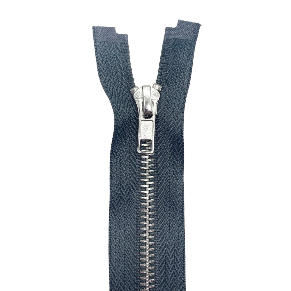 Nickel silver metal zipper 85 cm combi (2 sliders) 5 mm divisible chain