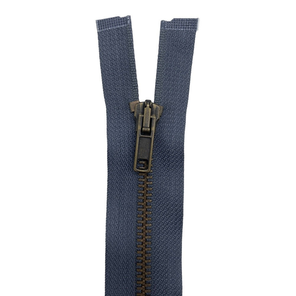 70cm divisible old brass metal zipper with 5mm chain