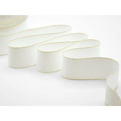 Diagonal striped ribbon with lamé edge h 40 mm item V430/40 15 metres