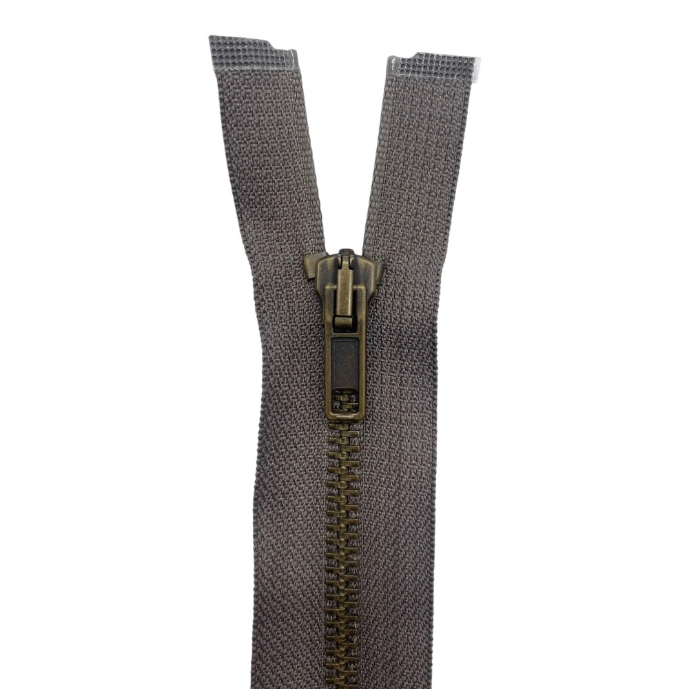70cm divisible old brass metal zipper with 5mm chain