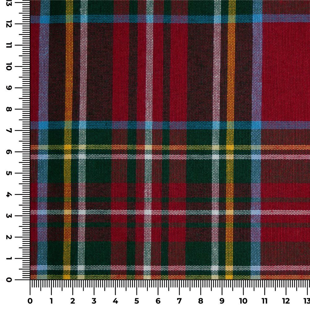 Tartan patterned polycotton fabric, h 280 cm