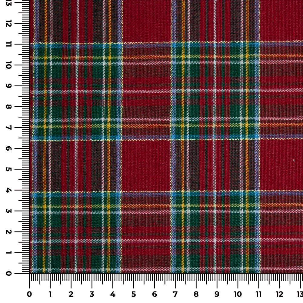 Tartan patterned polycotton fabric, h 280 cm