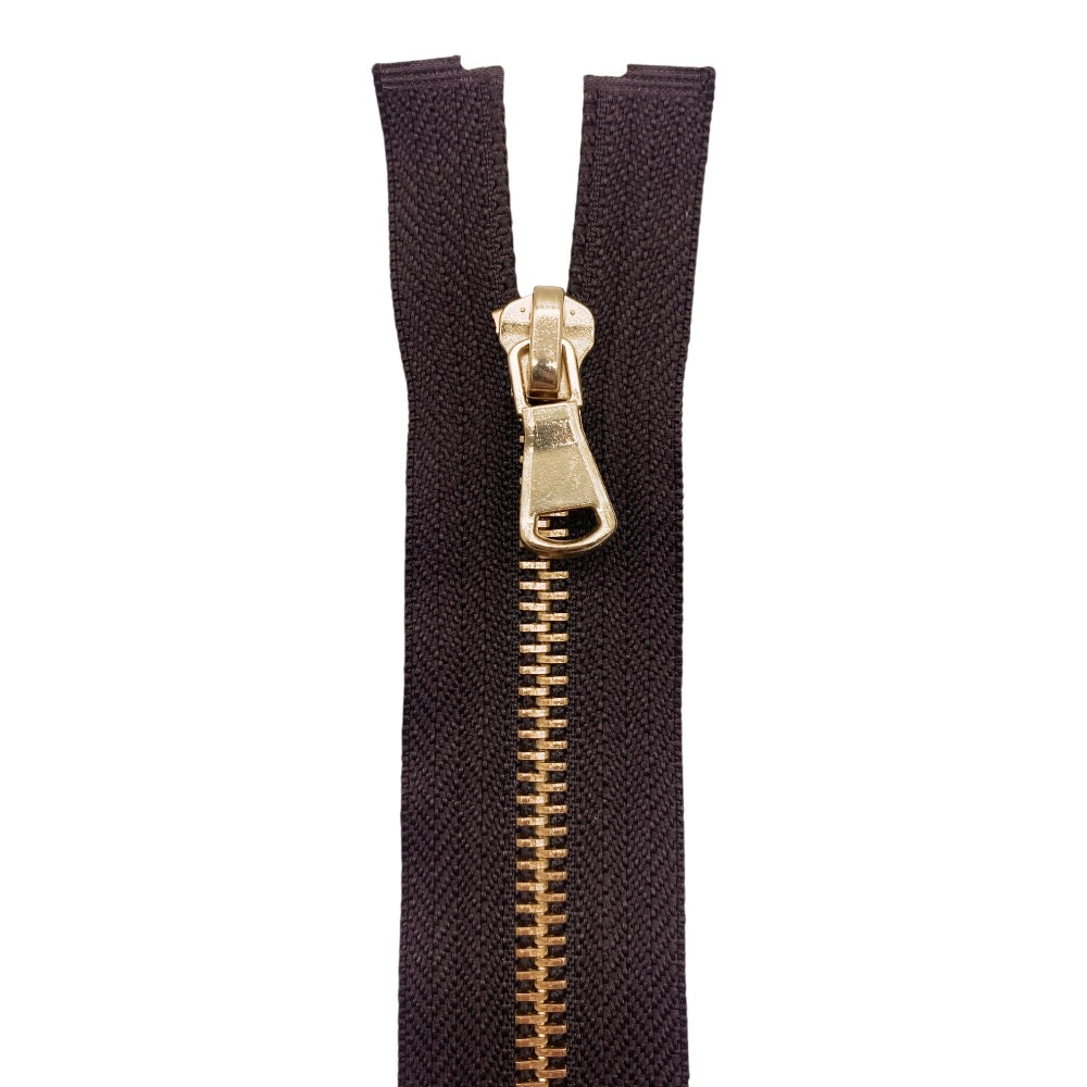 70cm divisible brass metal zipper with 5mm chain