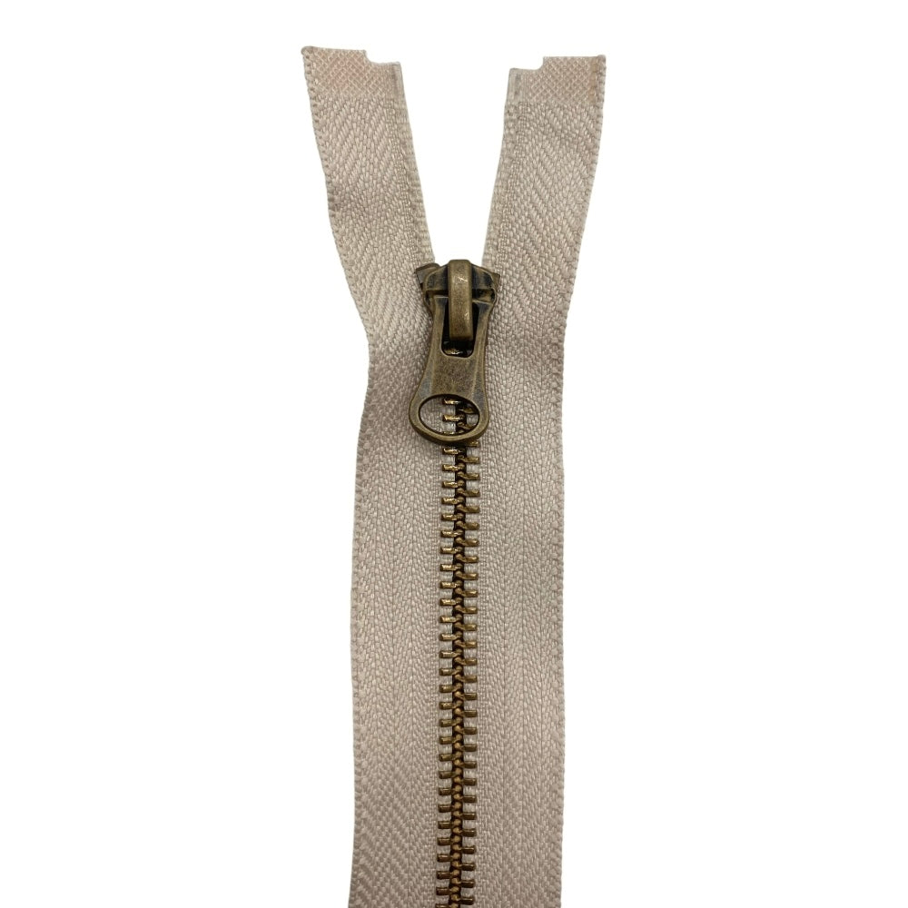 70cm divisible old brass metal zipper with 5mm chain
