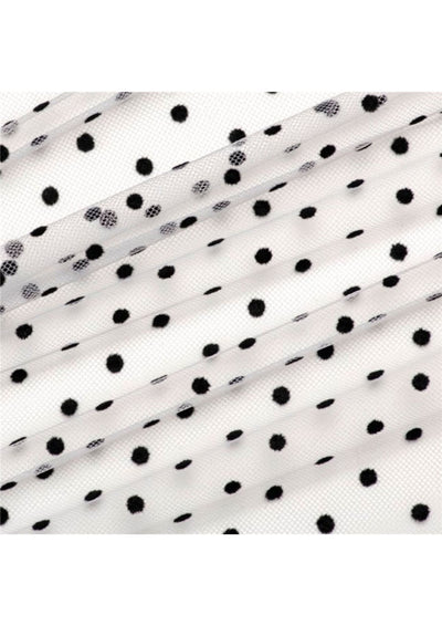 Flocked tulle with polka dots, 150 cm high, Ravello item