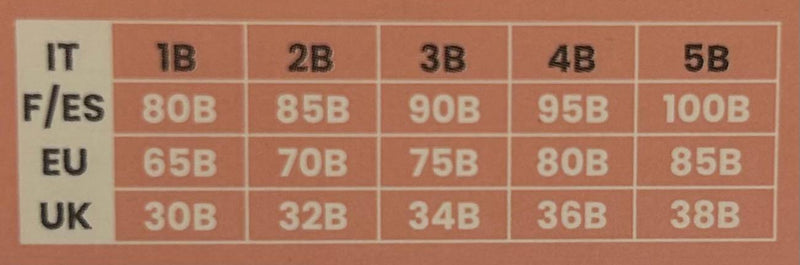 Tabella taglie e colori