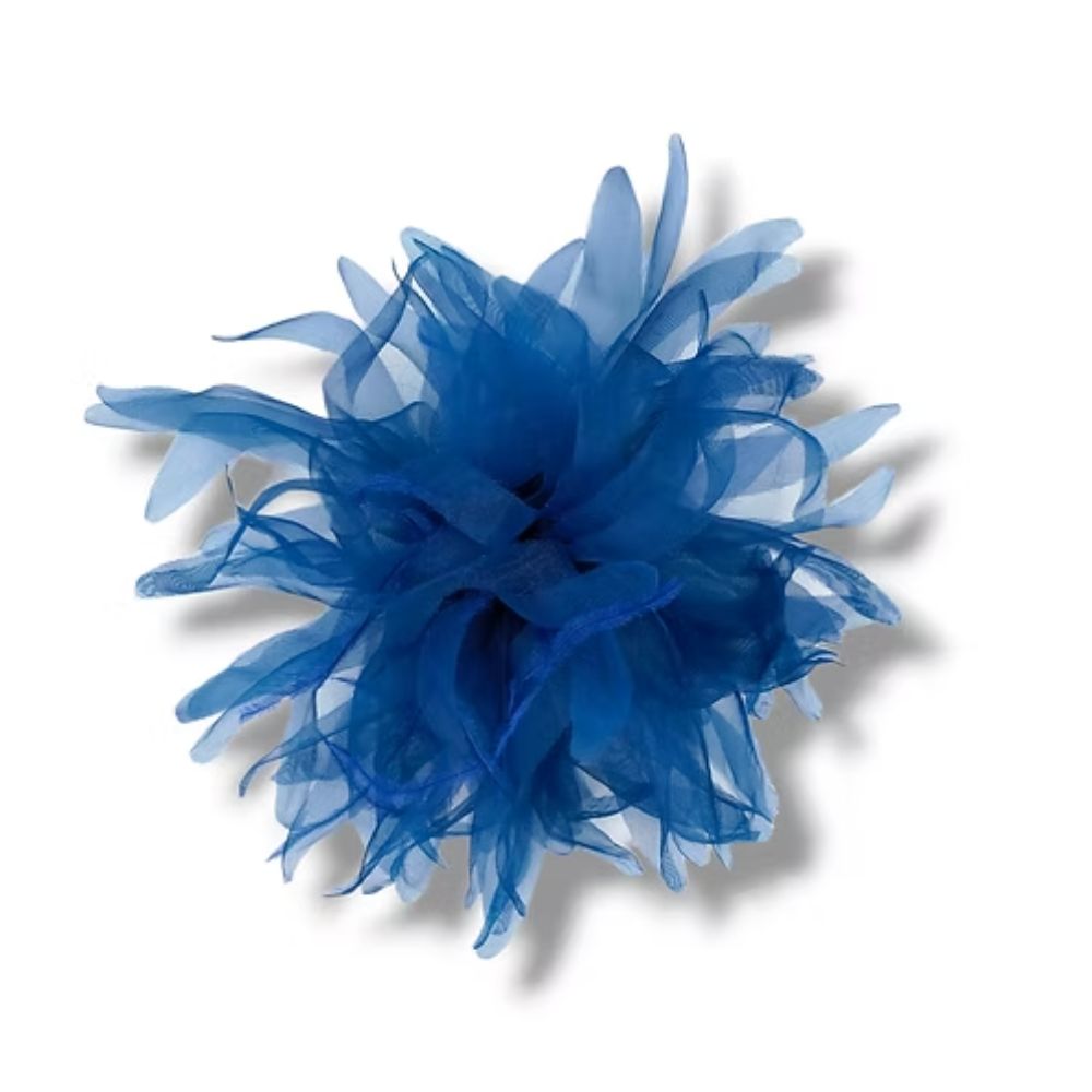 Spilla fiore in organza e piume di struzzo articolo Fm10932