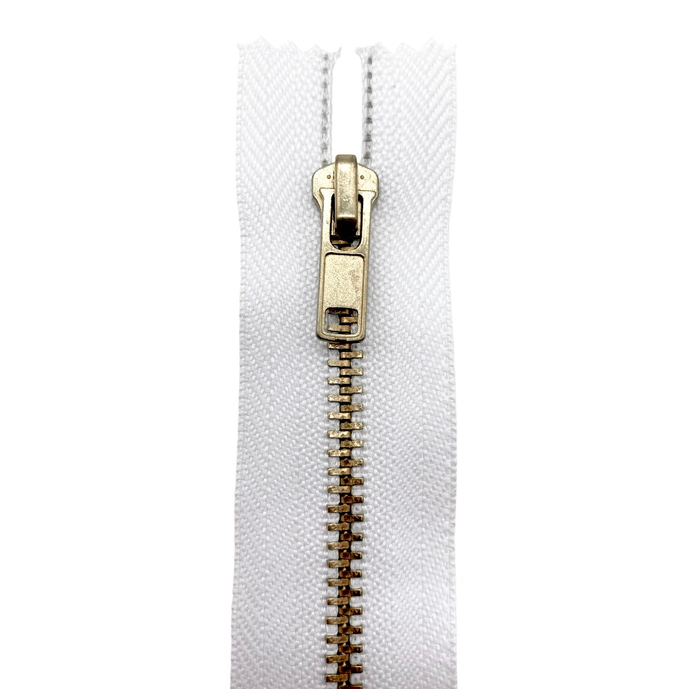 Cerniera lampo per jeans 18 cm ottone catena 4 mm articolo 1183/1/18