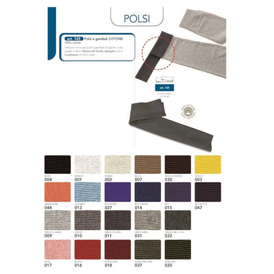 Bordo maglia per polsi e gambali in cotone articolo 125