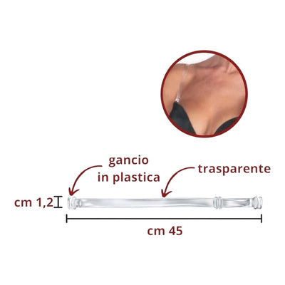 Bretelle invisibili gancio plastica articolo S021 paia 12