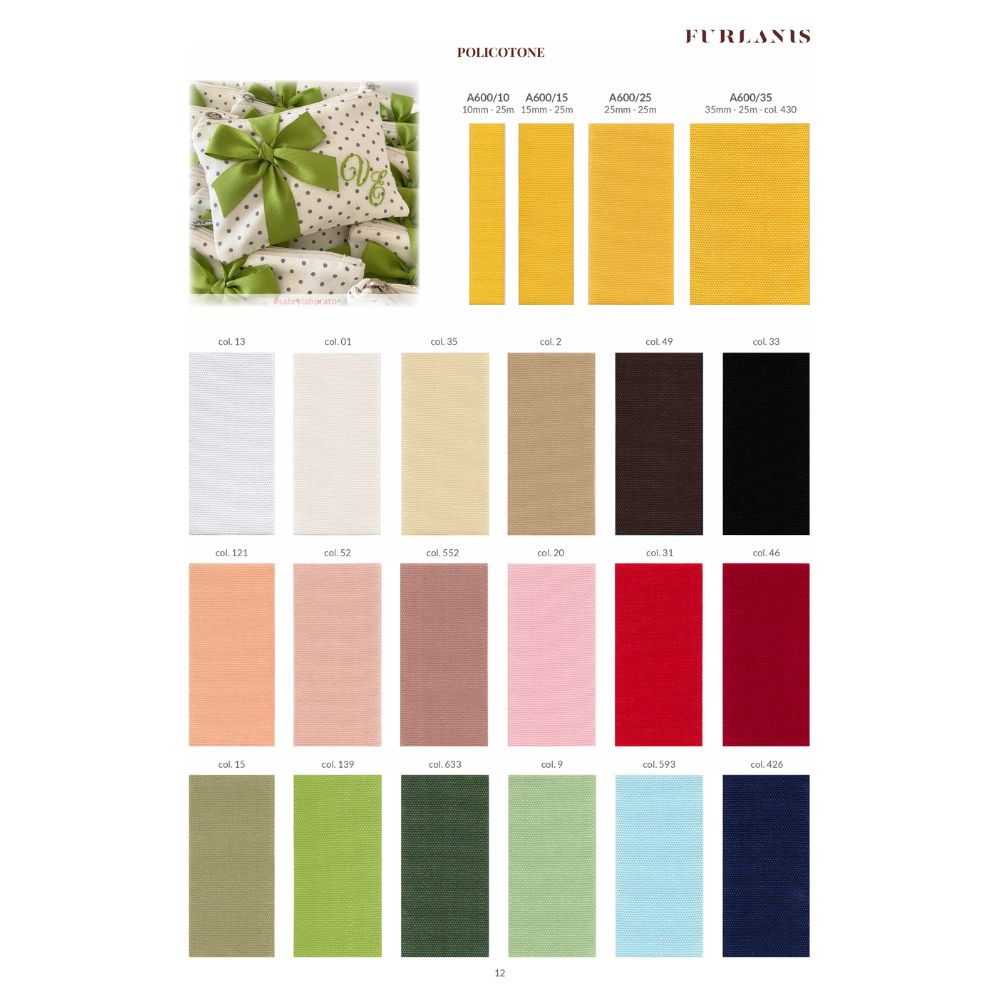 Nastro polycotton h 25 mm articolo A600/25 metri 25