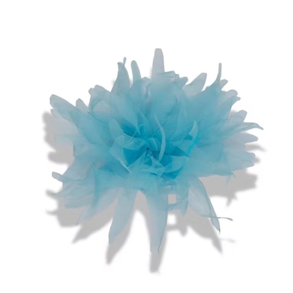 Spilla fiore in organza e piume di struzzo articolo Fm10932