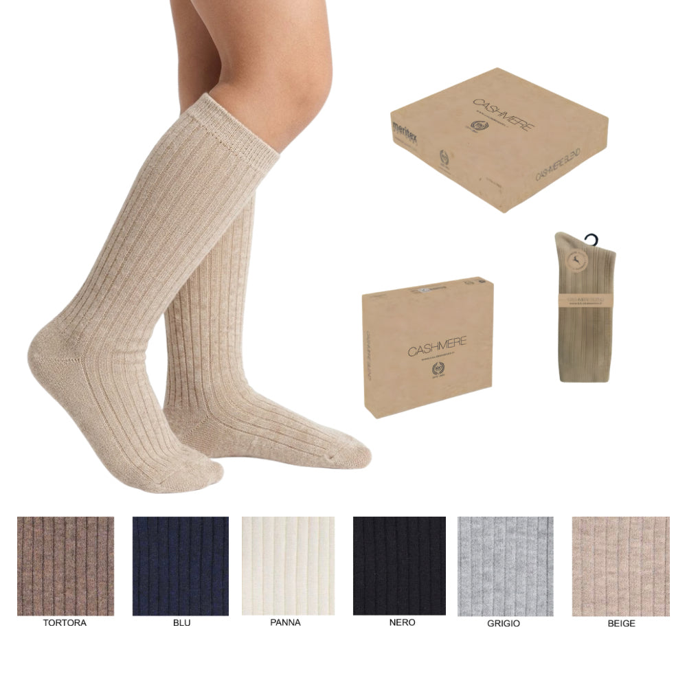 Calza bimbo lunga in cashmere unisex costa tinta unita articolo C4152 paia 6