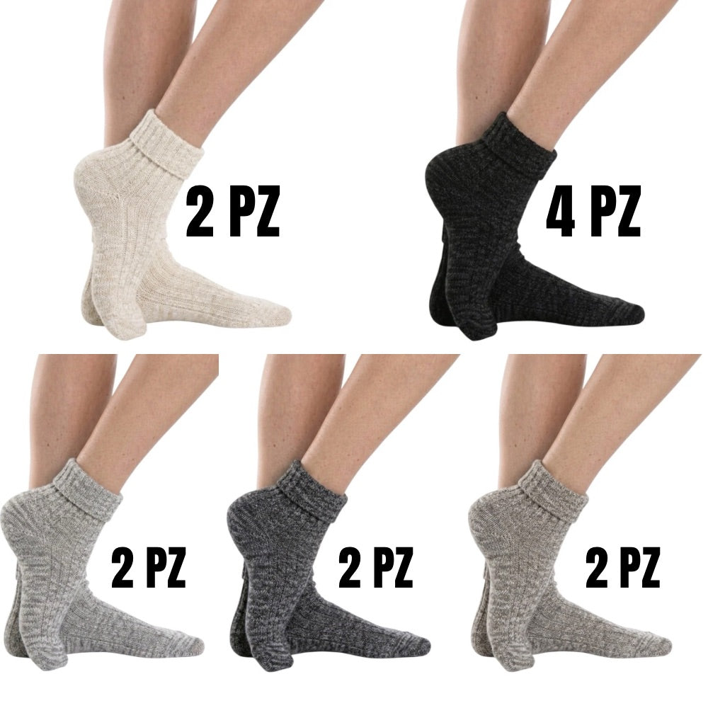 Women's short thermal socks with cuff, item 414, 12 pairs