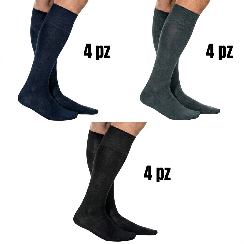 Calza uomo lunga caldo cotone articolo 120 - 1222 paia 12
