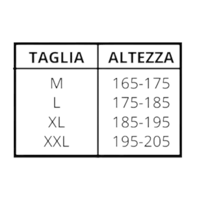 Tabella taglie e colori