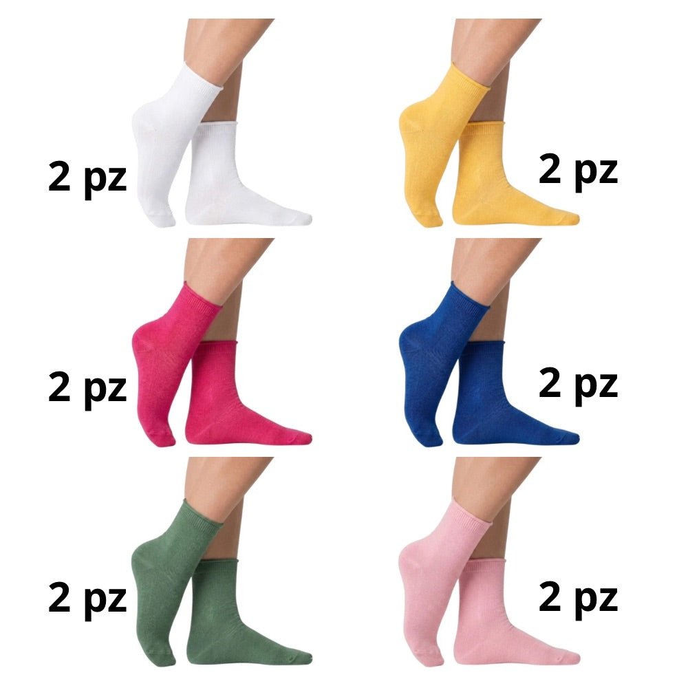 Calzino cotone donna smollato articolo Dcz 201 Semplice Pezzini paia 12