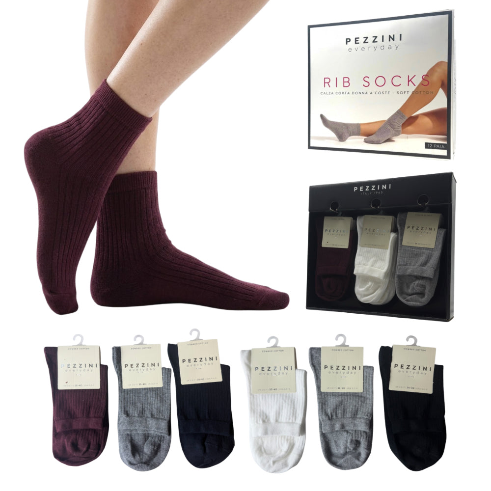 Calzino donna caldo cotone costa articolo DCZ-303 Pezzini paia 12