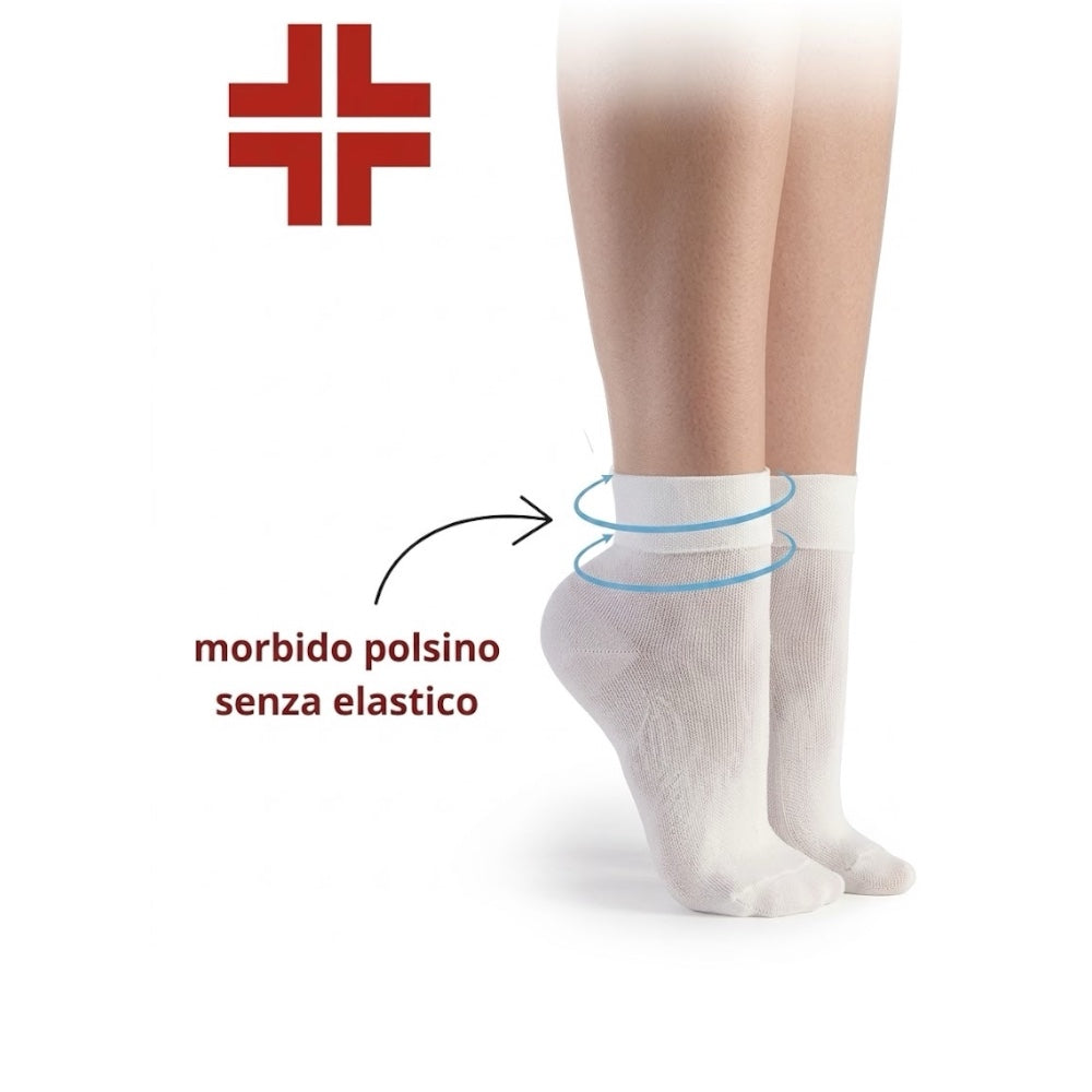 Cotton Relaxing Cuffed Sanitary Sock, Item Dcz-550, 12 Pairs, Pezzini