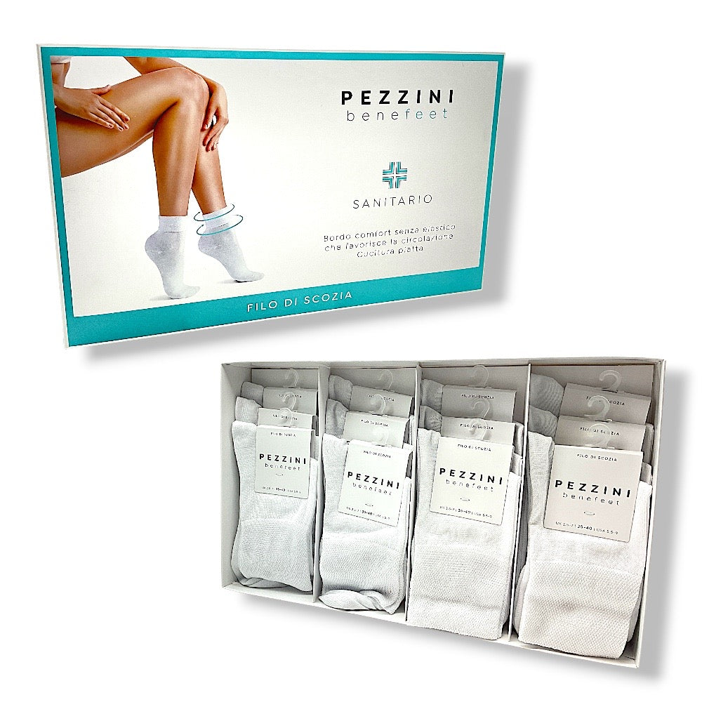 Cotton Relaxing Cuffed Sanitary Sock, Item Dcz-550, 12 Pairs, Pezzini