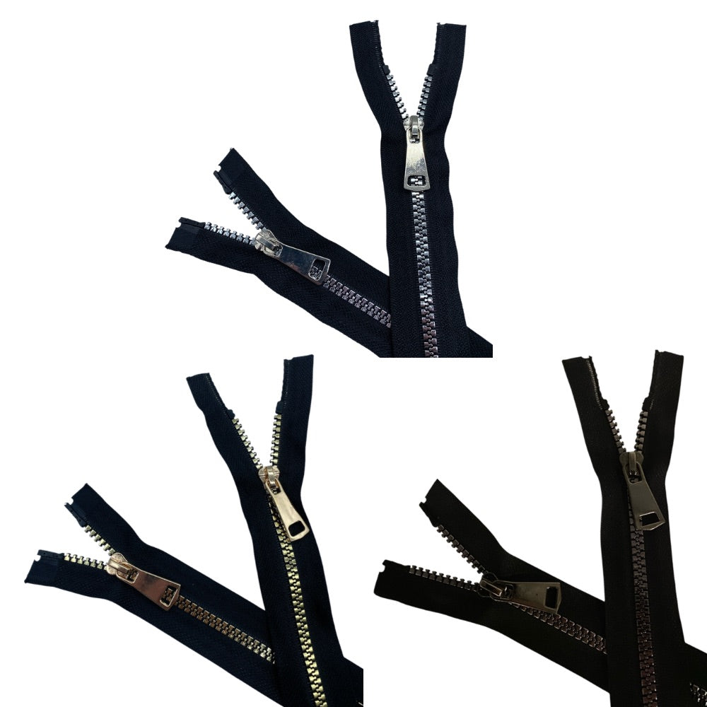 80cm combi metallic laminated zipper (2 sliders) divisible plastic chain 6mm