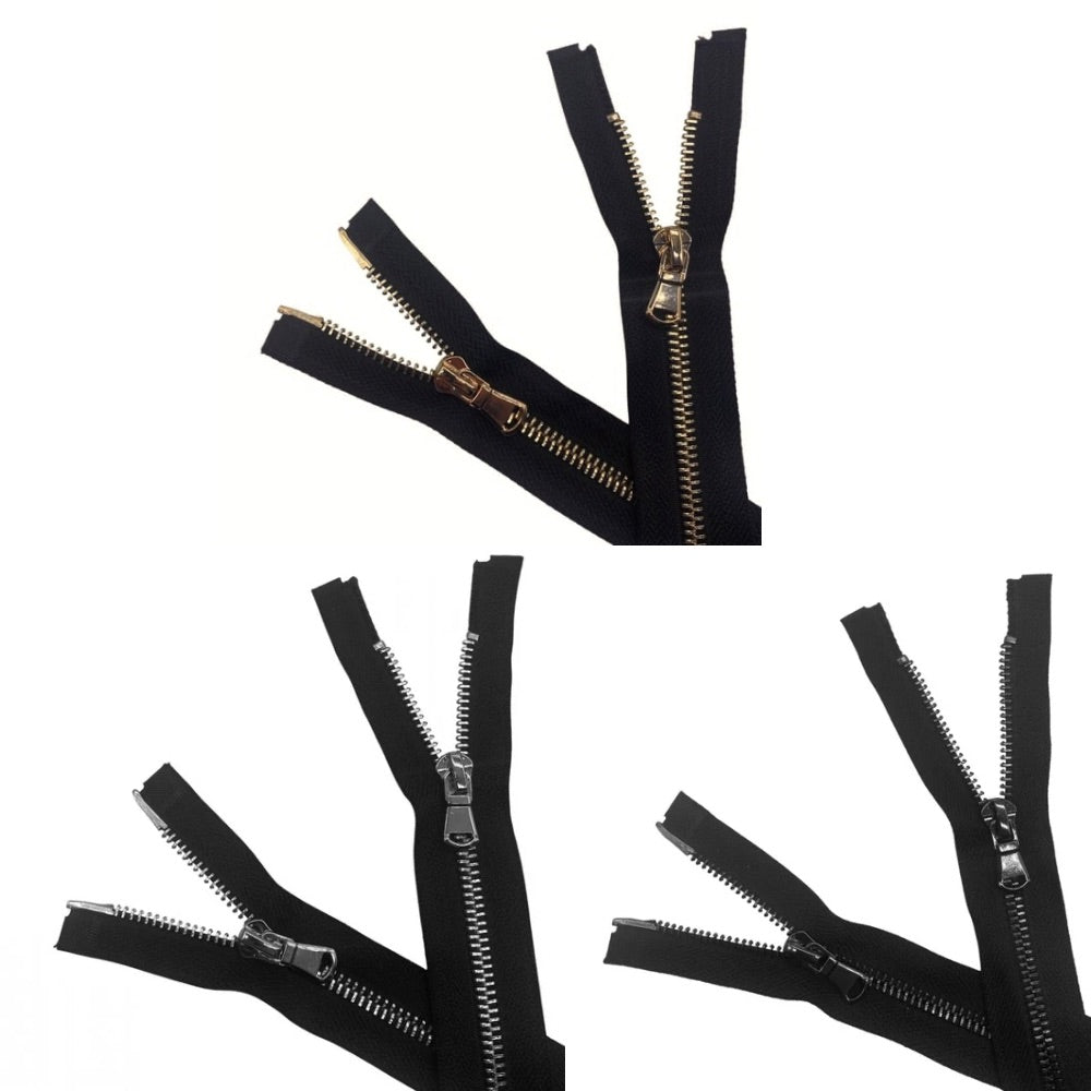 Cerniera lampo metallo lucida cm 100 combi (2 cursori) catena 5 mm divisibile