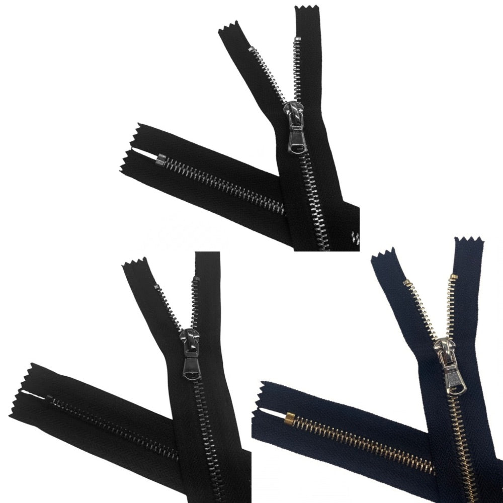 Cerniera lampo metallo lucida cm 20 catena 5 mm