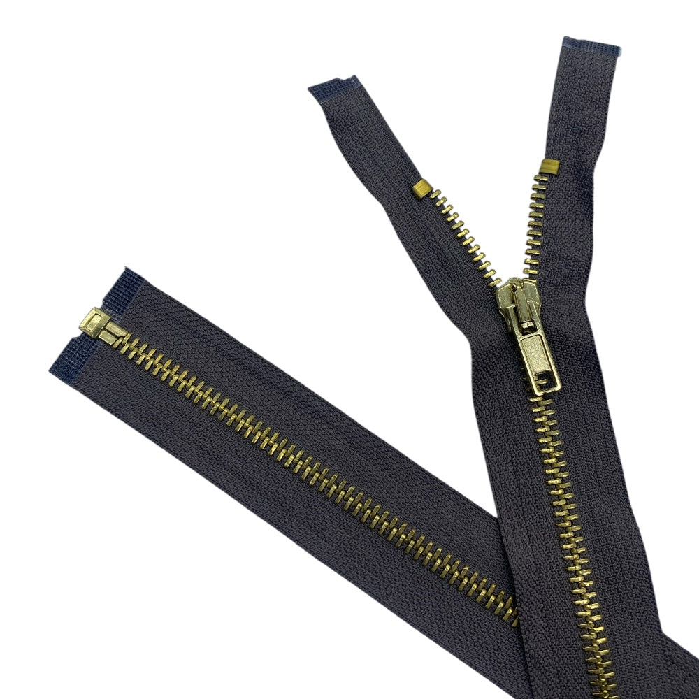 70cm divisible brass metal zipper with 5mm chain