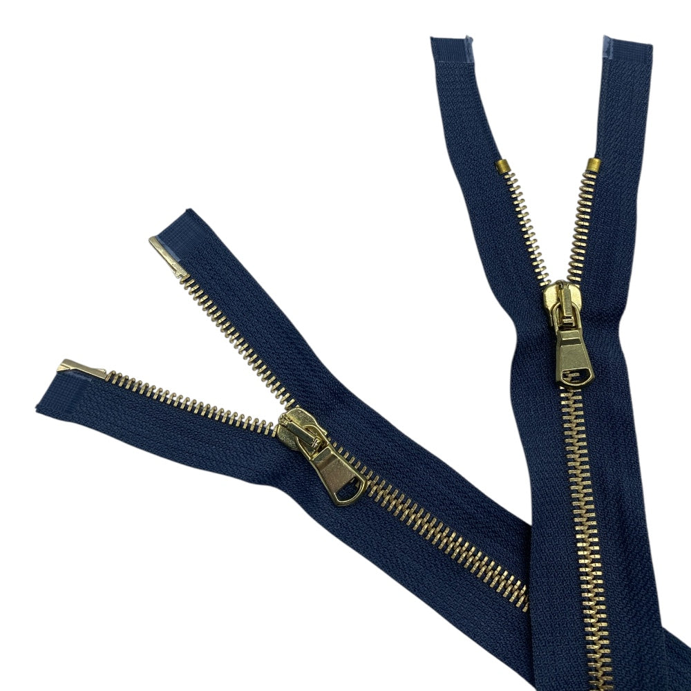 85cm brass metal zipper combo (2 sliders) 5mm divisible chain