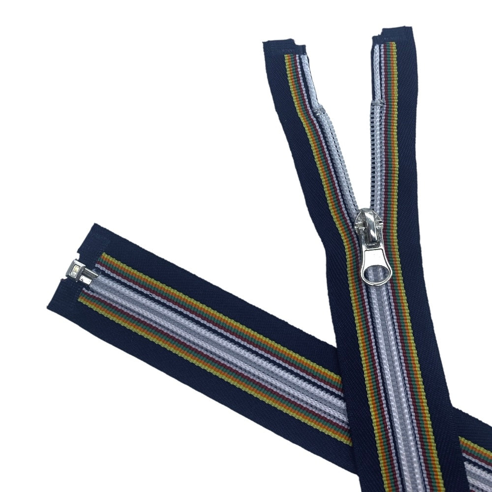 Multicolor spiral chain zipper 6 mm divisible 80 cm