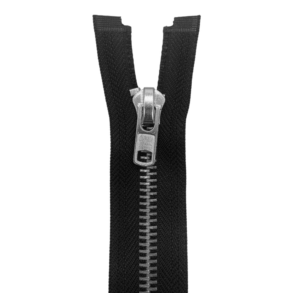 Thick nickel silver metal zipper 80 cm combi (2 sliders) 8 mm divisible chain