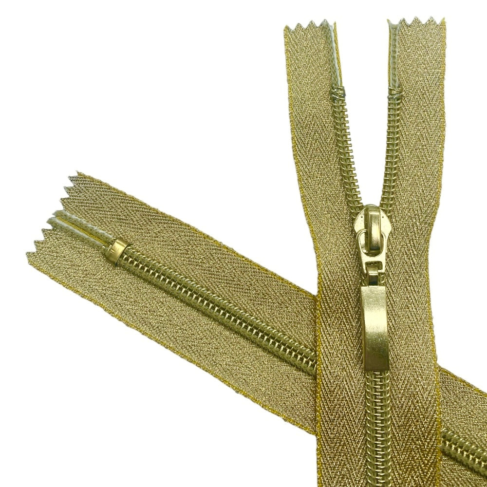 Lurex spiral zipper 20 cm 6 mm chain