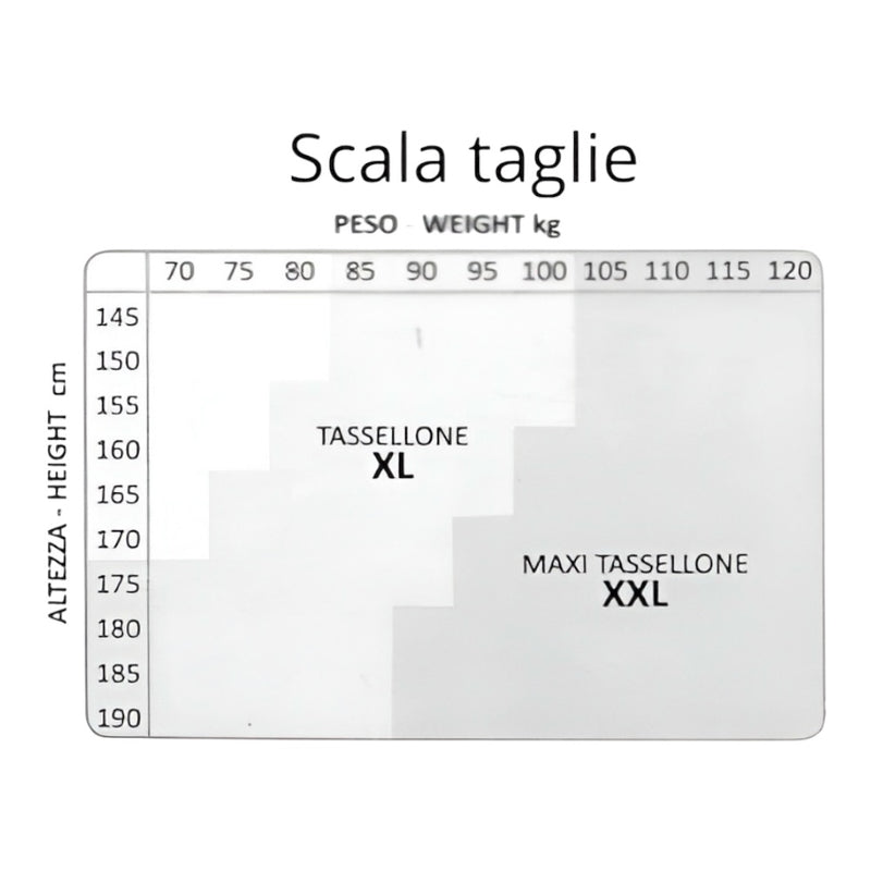 Tabella taglie e colori