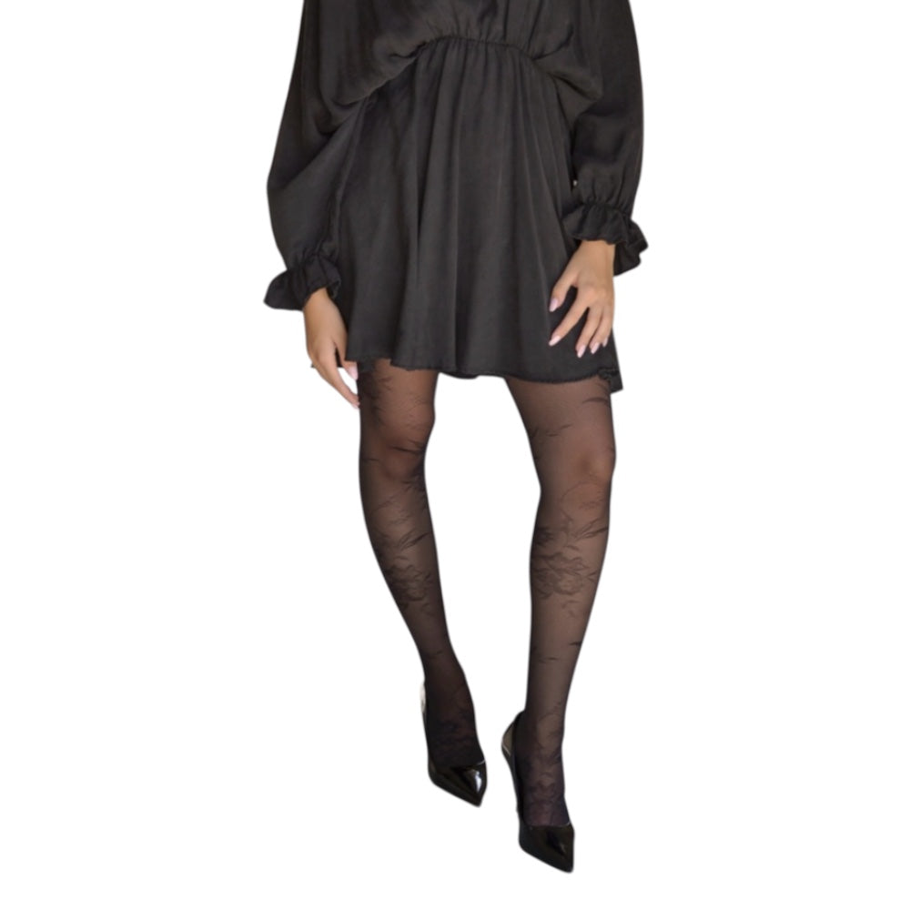 Collant moda donna in pizzo floreale articolo 3744 confezione da 4 paia