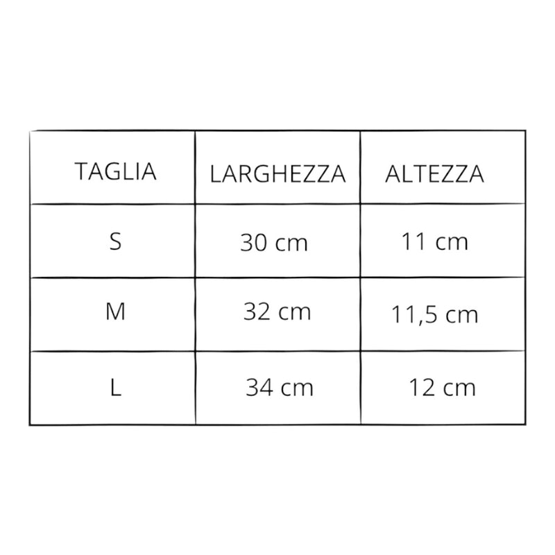 Tabella taglie e colori