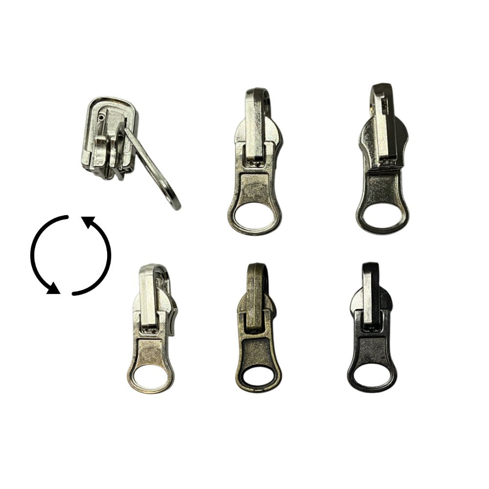 Reversible chain zip slider (double face) 6 mm spiral