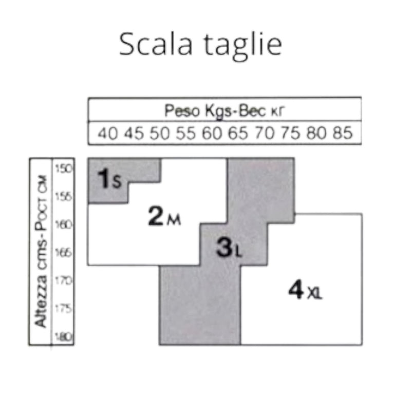 Tabella taglie e colori