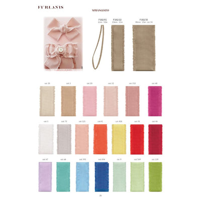 Fringed cotton effect ribbon H mm 23 item F182/22 15 meters