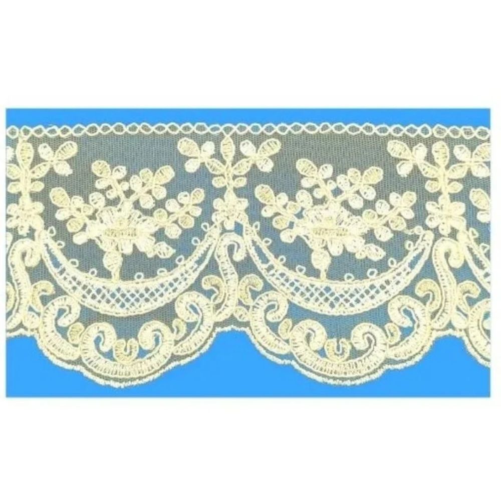 Rebrodé tulle lace item F39 11.60 meters