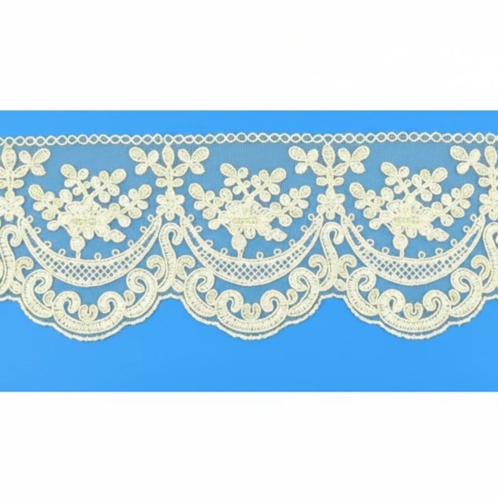 Rebrodé tulle lace item F39 11.60 meters