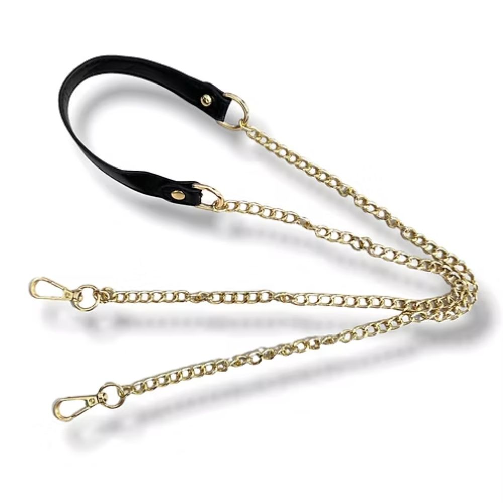 Zamac and leather bag chain item FM0353