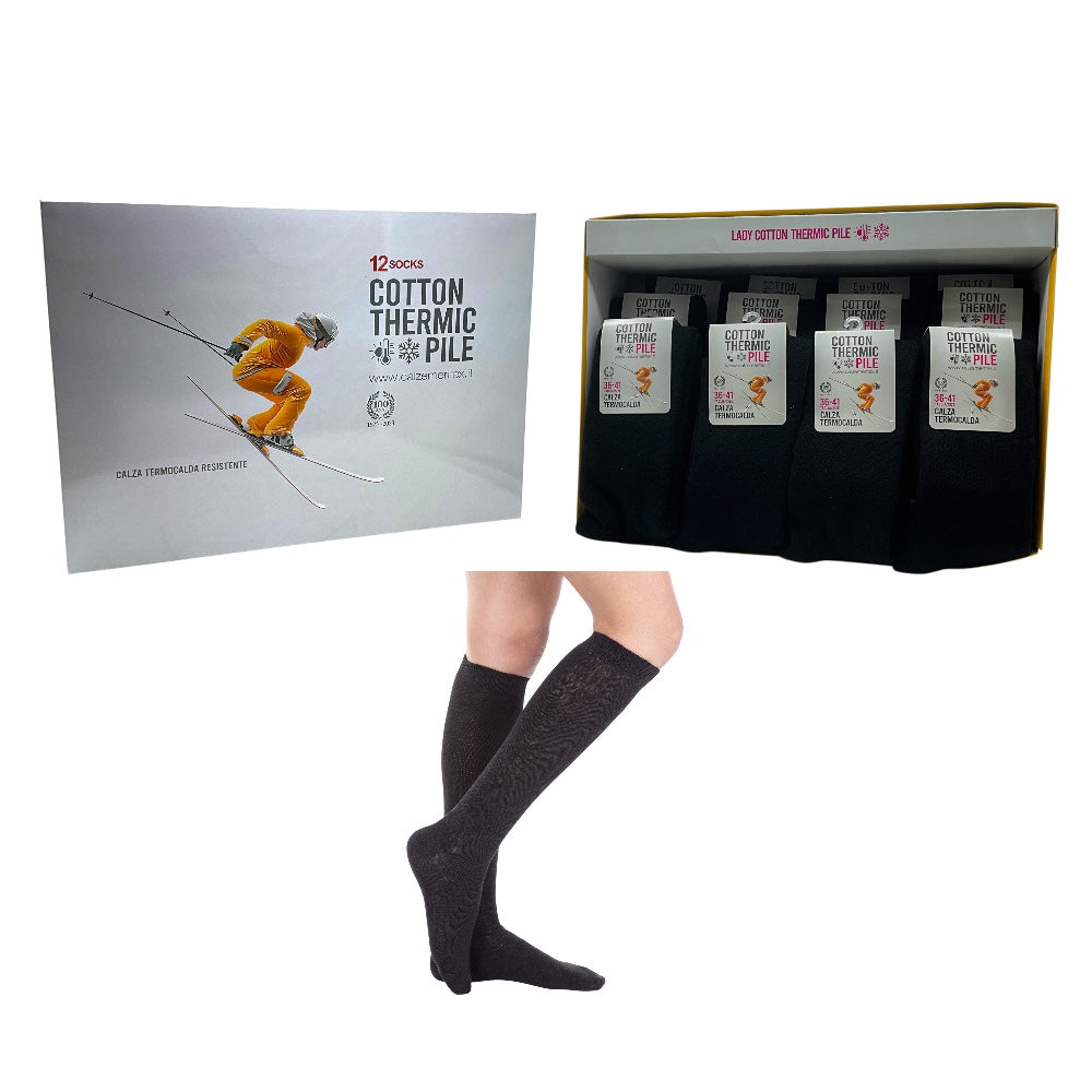 Gambaletto donna pile taglia unica articolo 617 Meritex paia 12